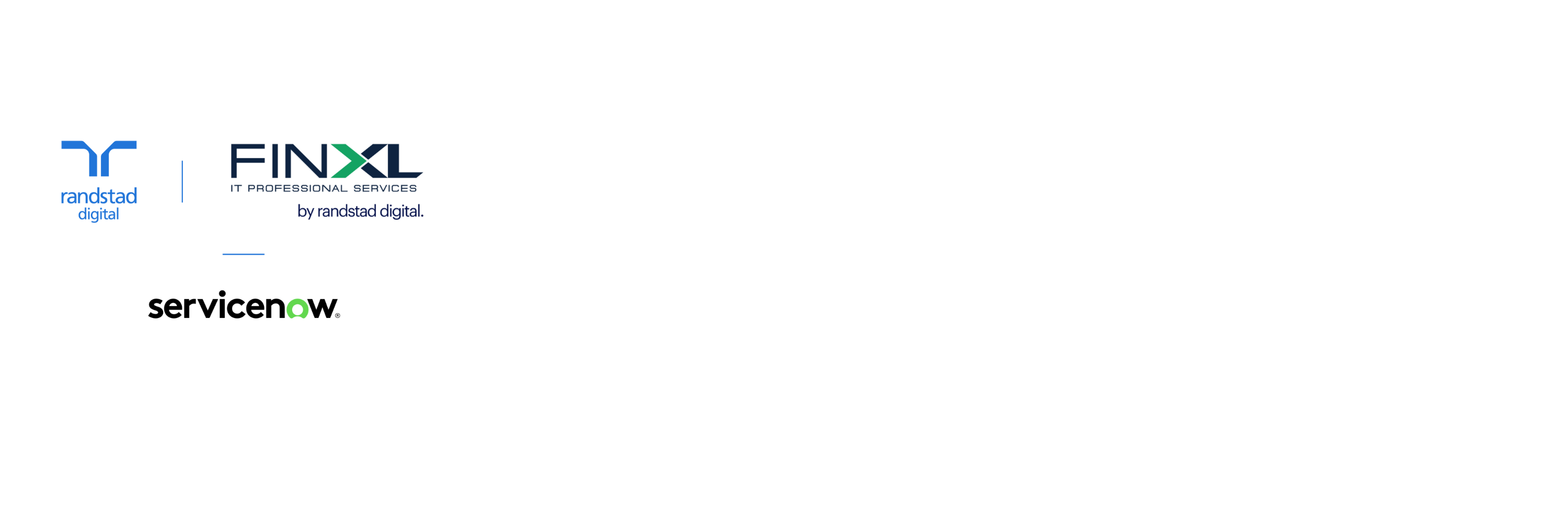 randstad digital, finXL, servicenow logo