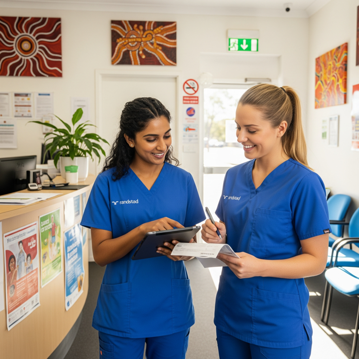 an image of two nurses talking to each other an image of two nurses talking to each other