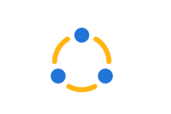 an illustration of a small circle and curved lines forming one circle